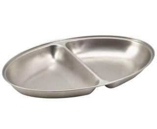 Uppläggningsfat 2 fack Rostfri 35x21x4cm