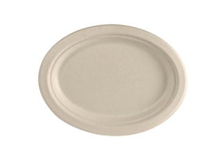 Tallrik Oval Bagasse Natur 26cm