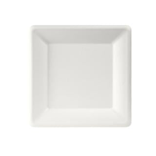 Tallrik Bagasse Kantig Vit 26x26cm