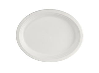 Tallrik Oval Bagasse Vit 32cm Vit